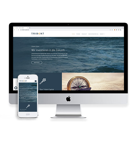Umsetzung und Design Webauftritt Trident Capital GmbH