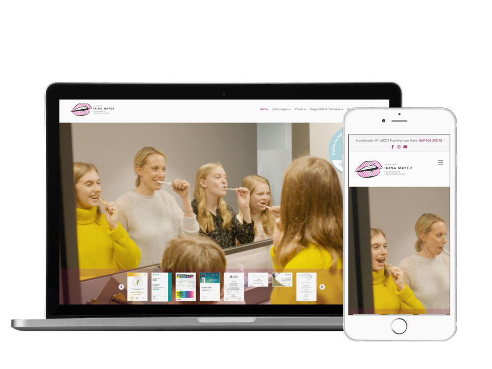 Umsetzung Webdesign Dr. Irina Mayer