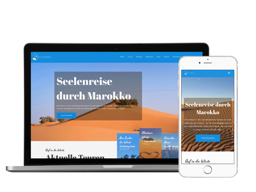 Umsetzung Webdesign Soulcaravane Marokkoreisen