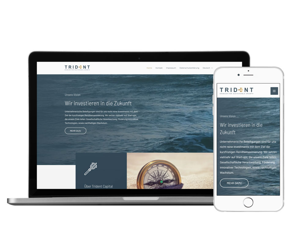 Umsetzung Webdesign Trident Capital GmbH