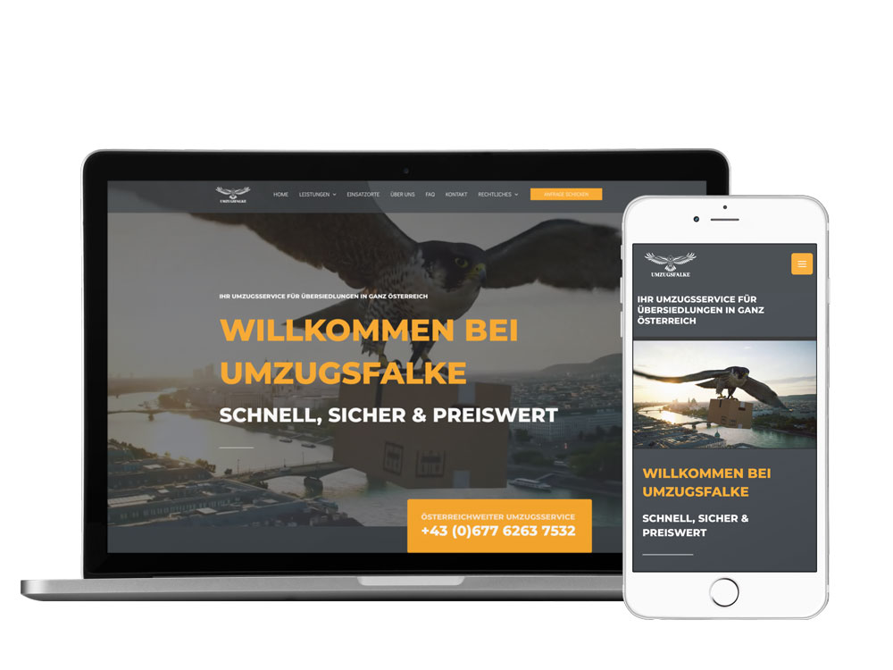 Umsetzung Webdesign Umzugsfalke